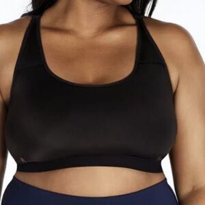Ruby Ribbon Black Demiette Racerback Sports Bra 34 Wireless Bralette